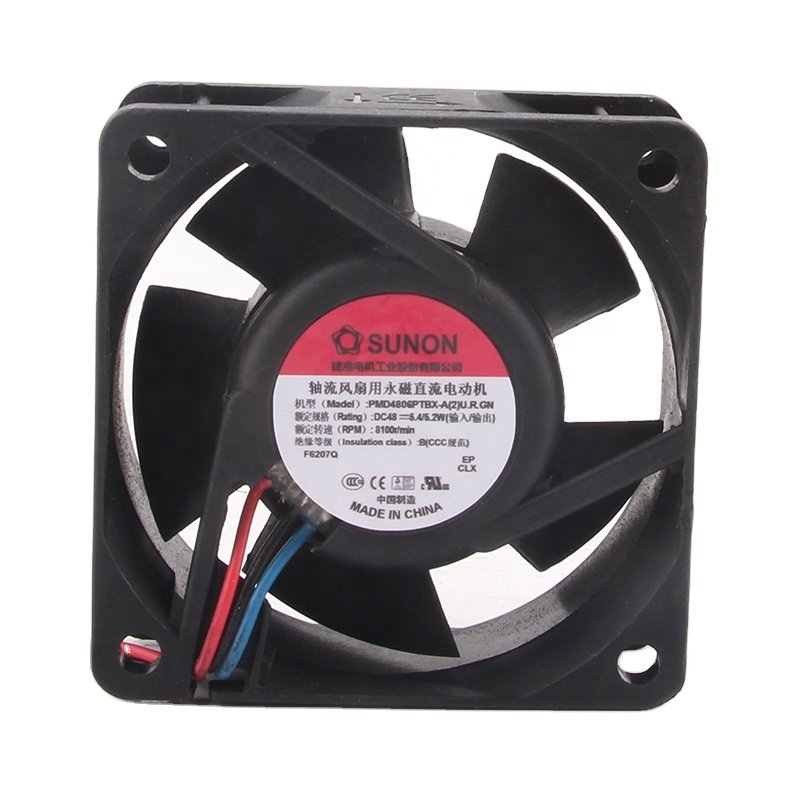 SUNON 12V 24V DC48V 5.4W EC AC 6025 60X60X25MM 6CM High air Volume Three-wire Double Ball Bearing PMD4806PTBX-A Cooling Fan